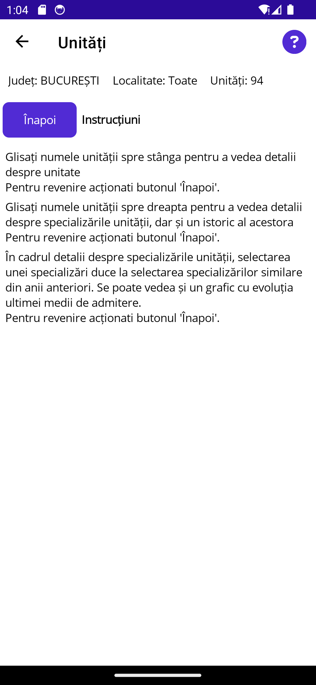 Instructiuni unitati